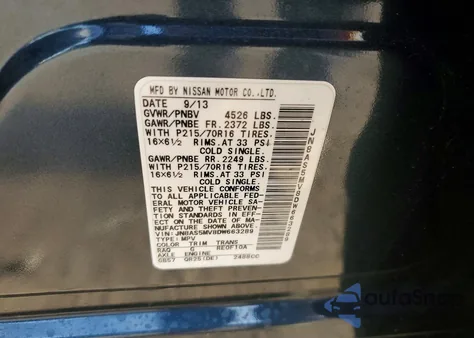 2013 Nissan Rogue S from USA, damaged, VIN JN8AS5MV8DW663289